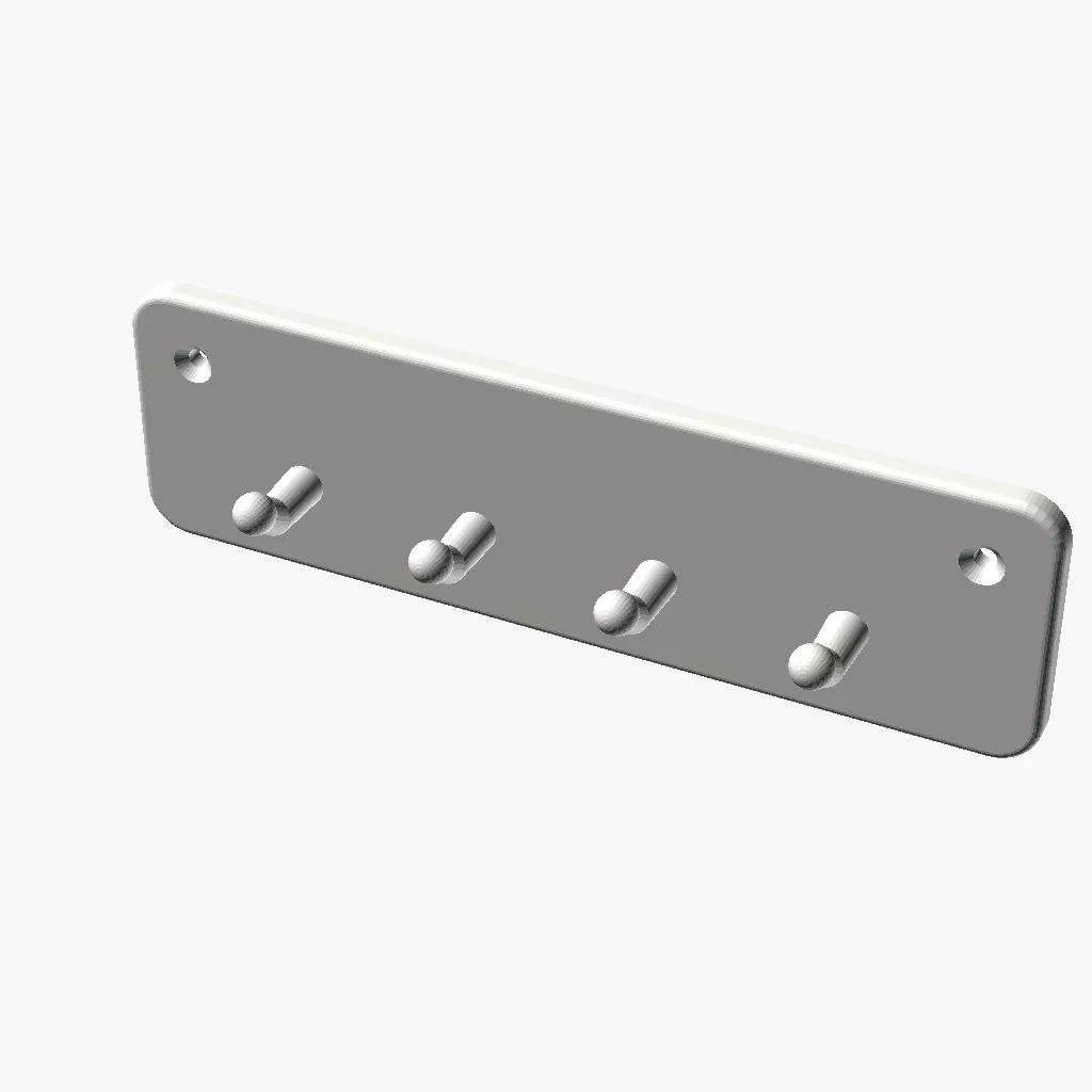 3D-modellen av Nøkkelbrett for hytta, 4 kroker